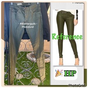 AG Adriano Goldschmied Absolute Legging Extreme Skinny Coated Wax Dark Green 27R